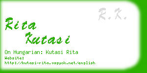 rita kutasi business card